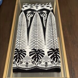 Black and White Midi Pencil Skirt Resort Wear